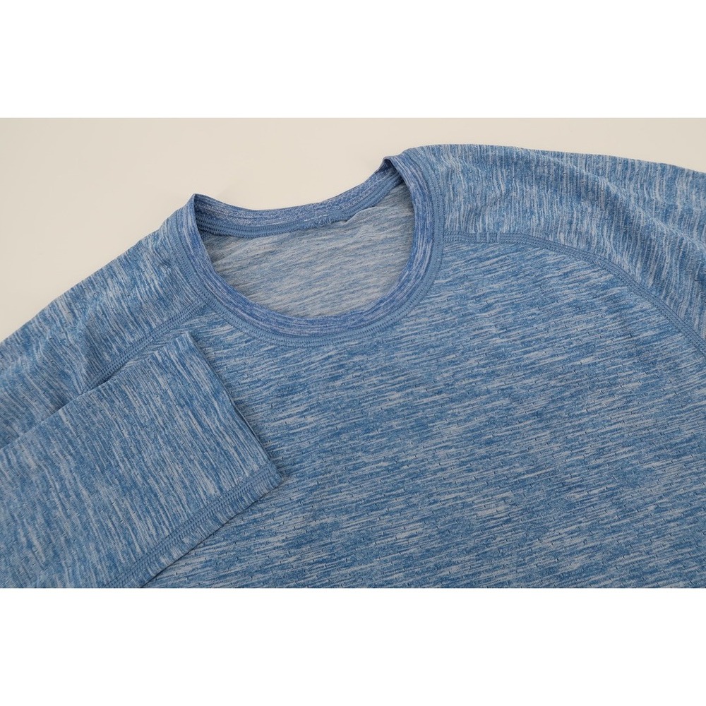 Lululemon Metal Vent Tech Shirt Mens‎ Medium Blue Heather Long Sleeve Athletic